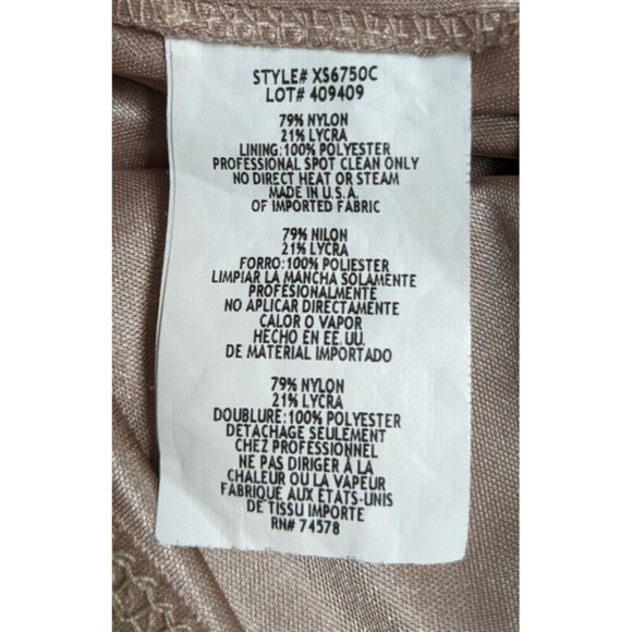 Women's CACHE Silver Beaded Beige V-Neck Cold Shoulder Occasion/Party Dress 12 - Picture 9 of 9